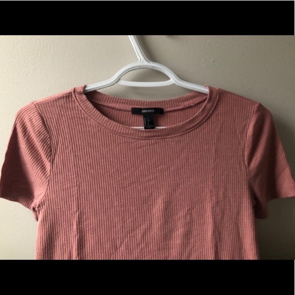 Forever 21: Pink Ribbed Top - Picture 2 of 5